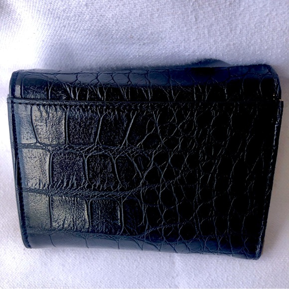ANNE KLEIN BLACK Croc Embossed Wallet New NWOT - Picture 2 of 10